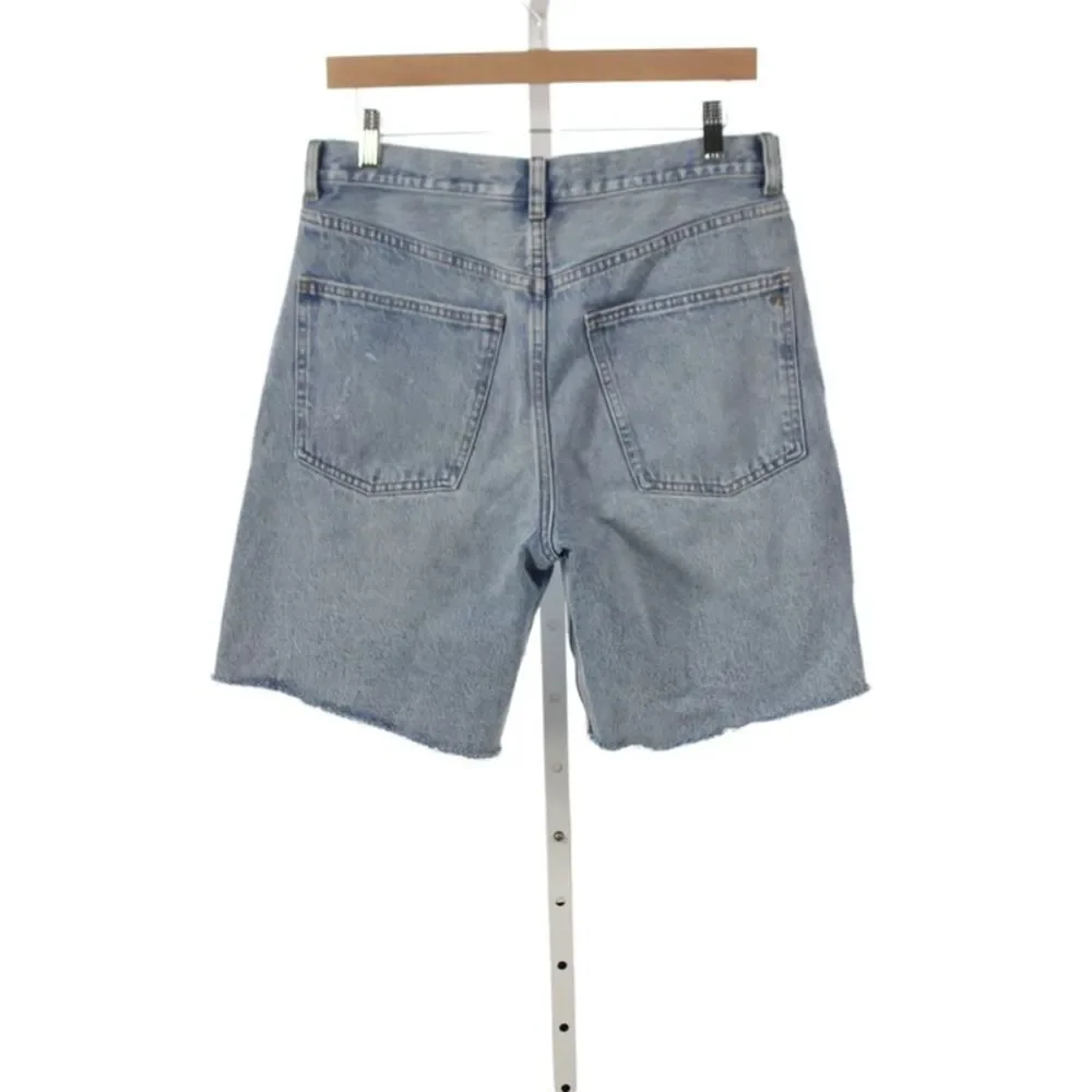 Madewell Women Cut-Off Blue Cotton Button Shorts 90s Size 27